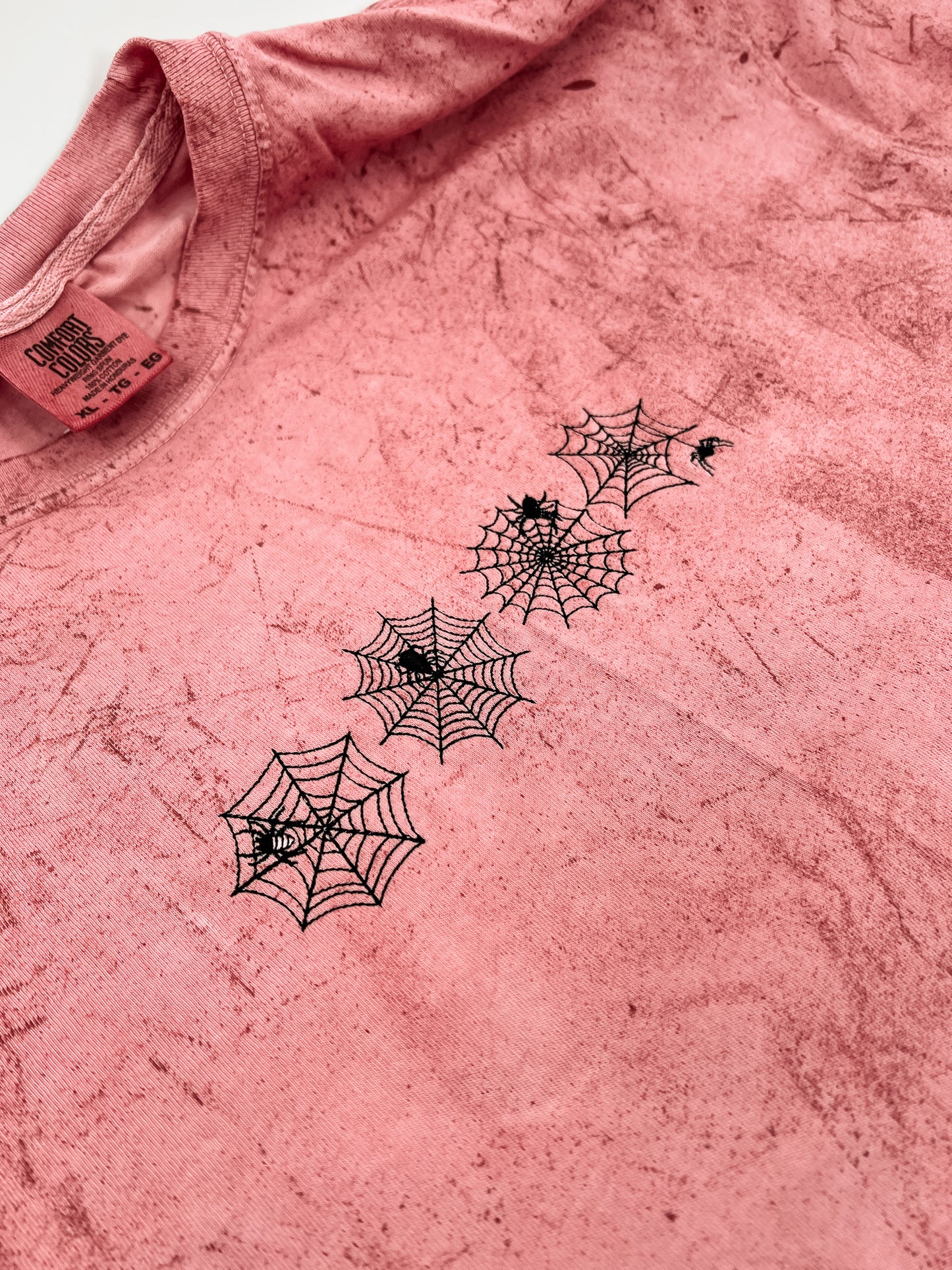 Spider Web Embroidered Short Sleeve Tee