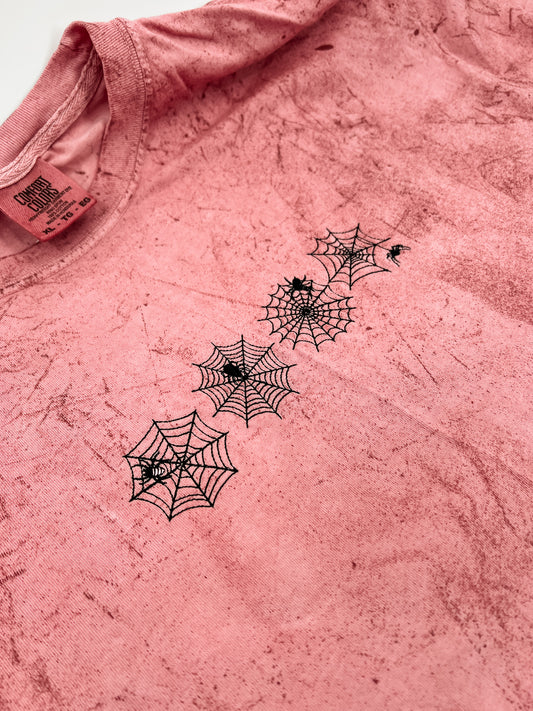 Spider Web Embroidered Short Sleeve Tee