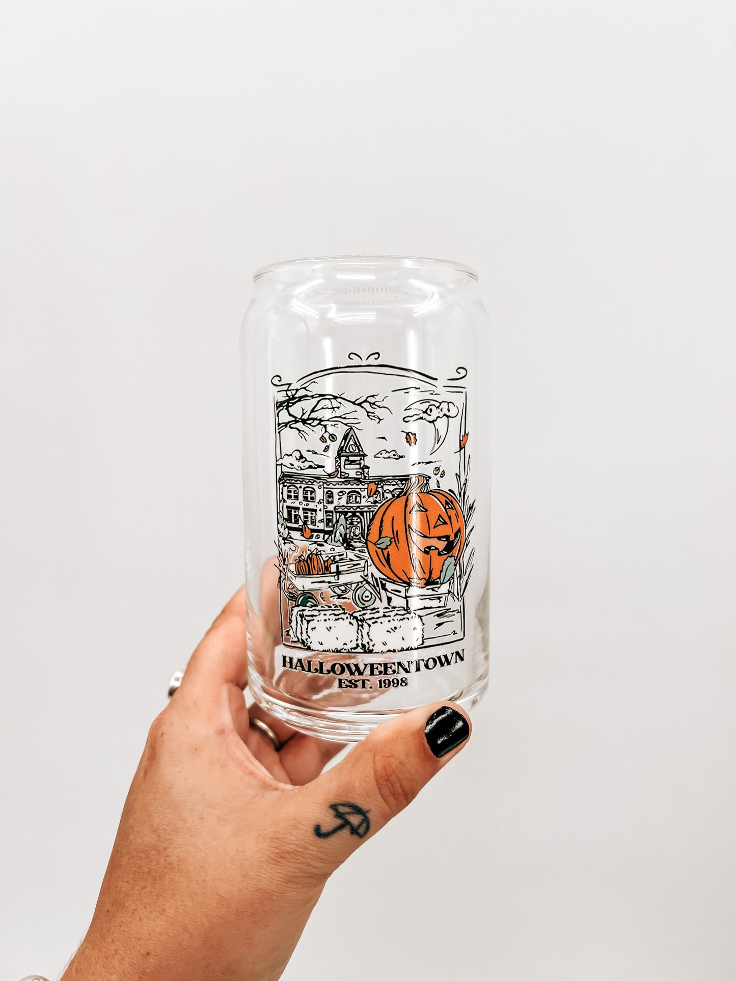 Halloweentown Glass Can