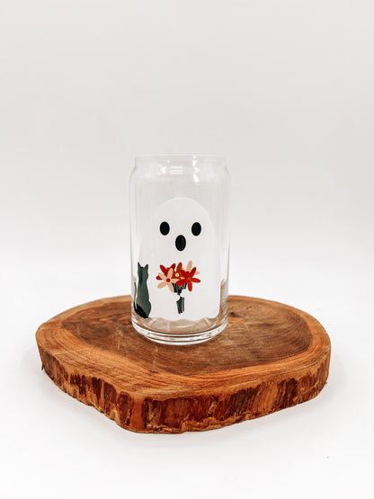 Boo and Oreo Glass Can