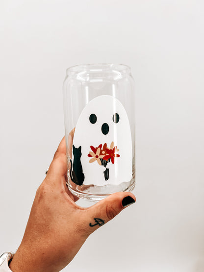 Boo and Oreo Glass Can