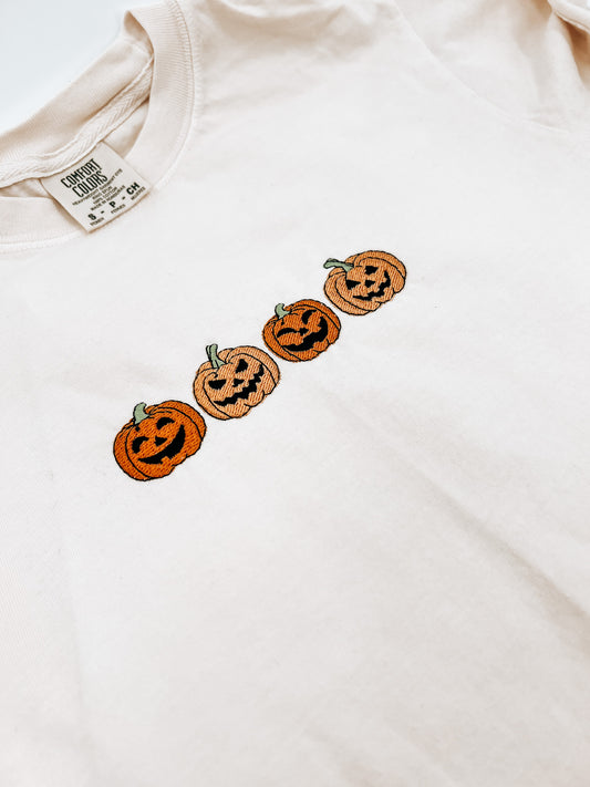 Jack O' Lantern Embroidered Cropped Tee