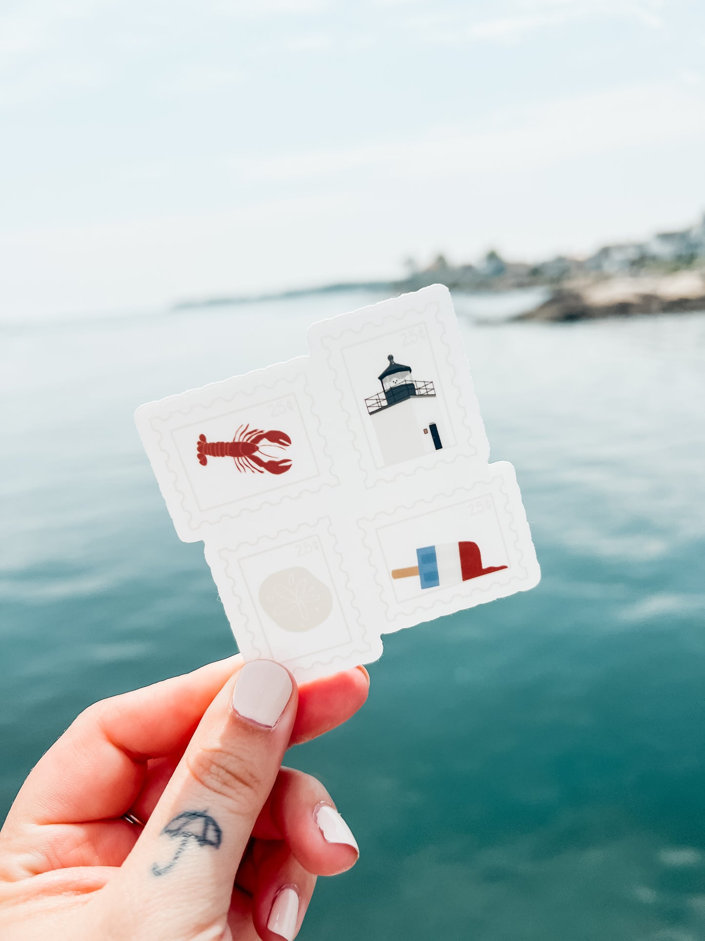 New England Stamp Sticker