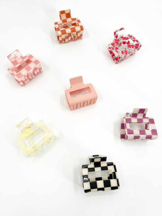 Checkered Mini Claw Clip