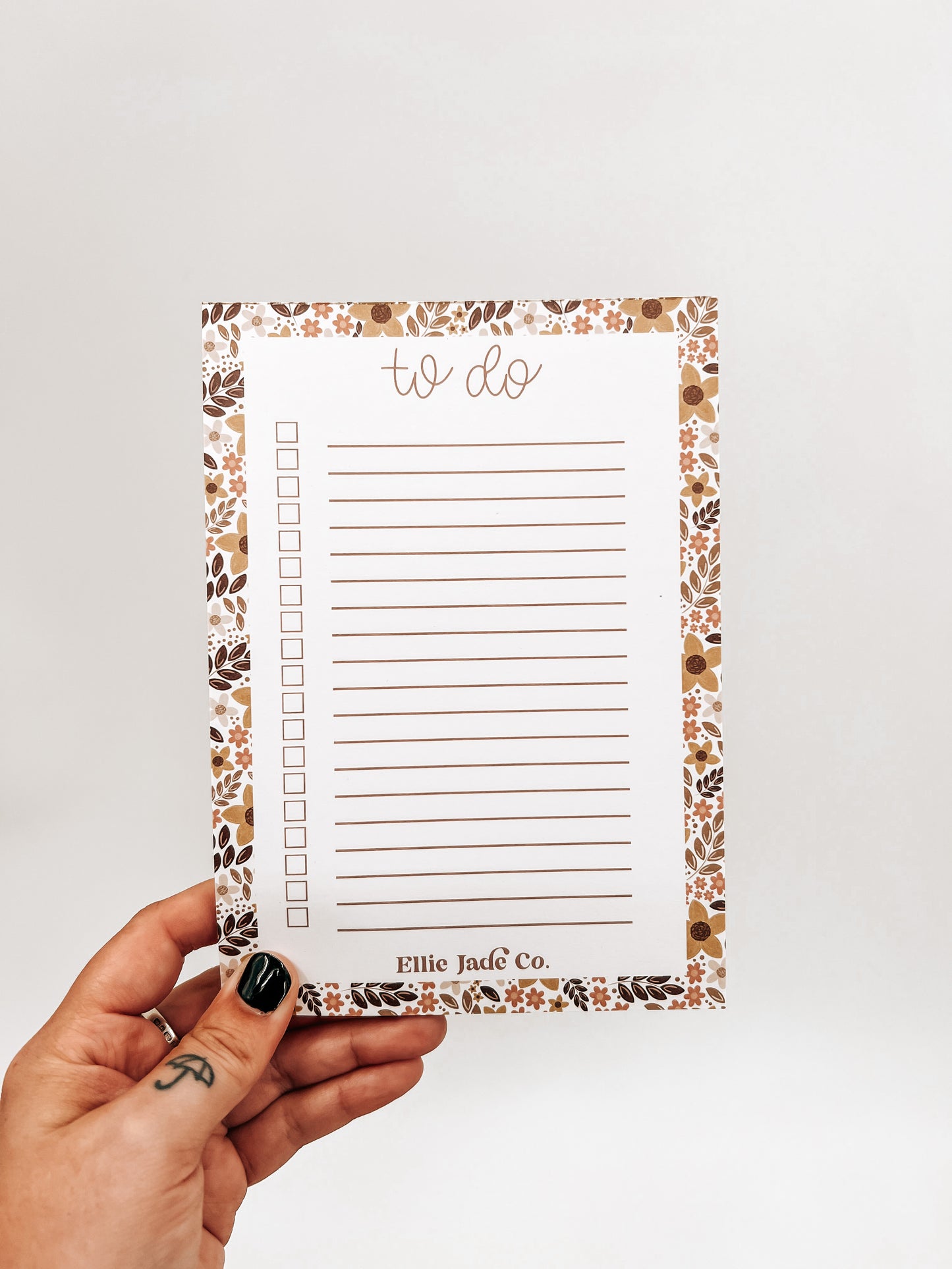 Fall Floral To-Do Checklist Notepad