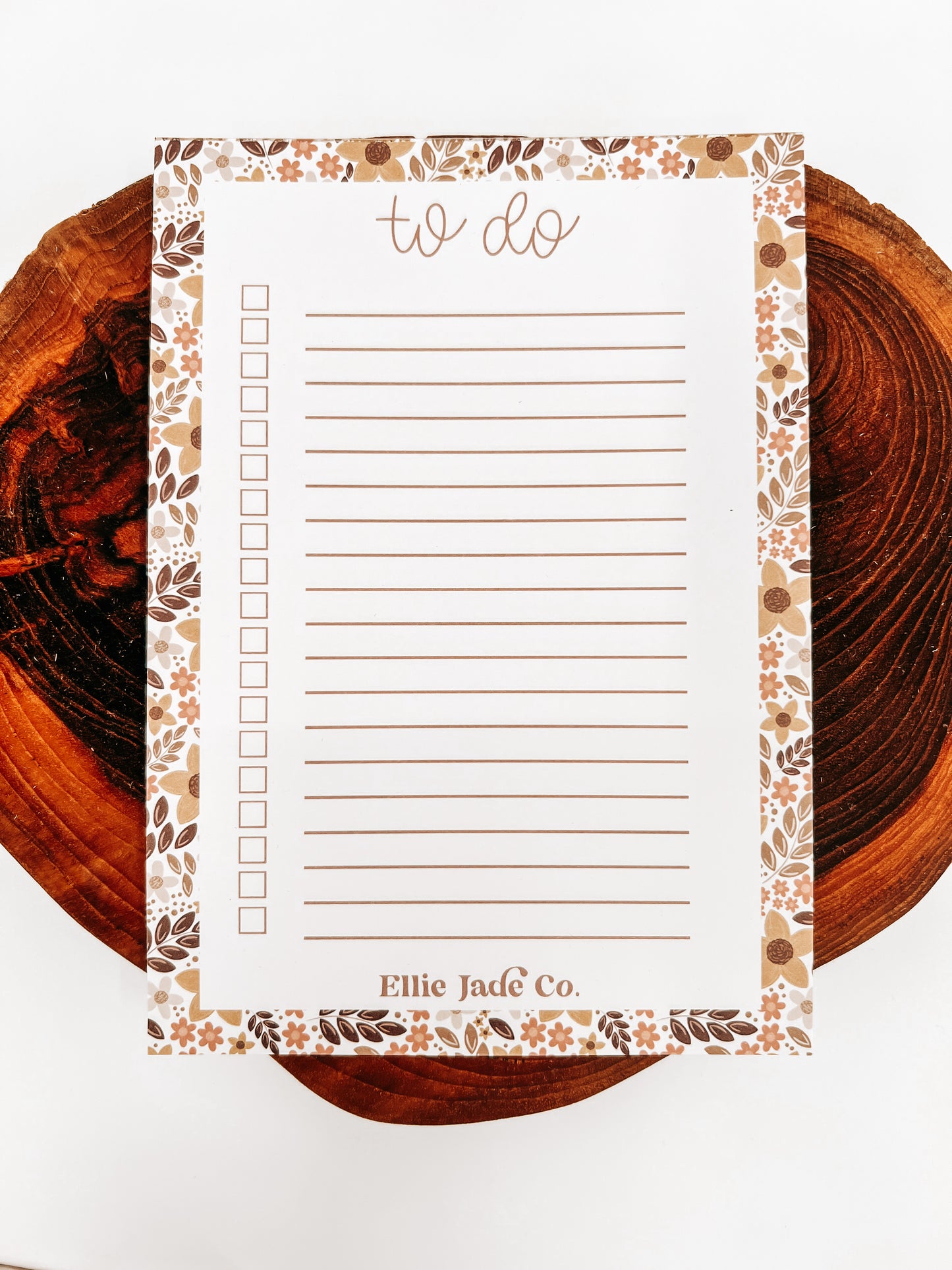 Fall Floral To-Do Checklist Notepad