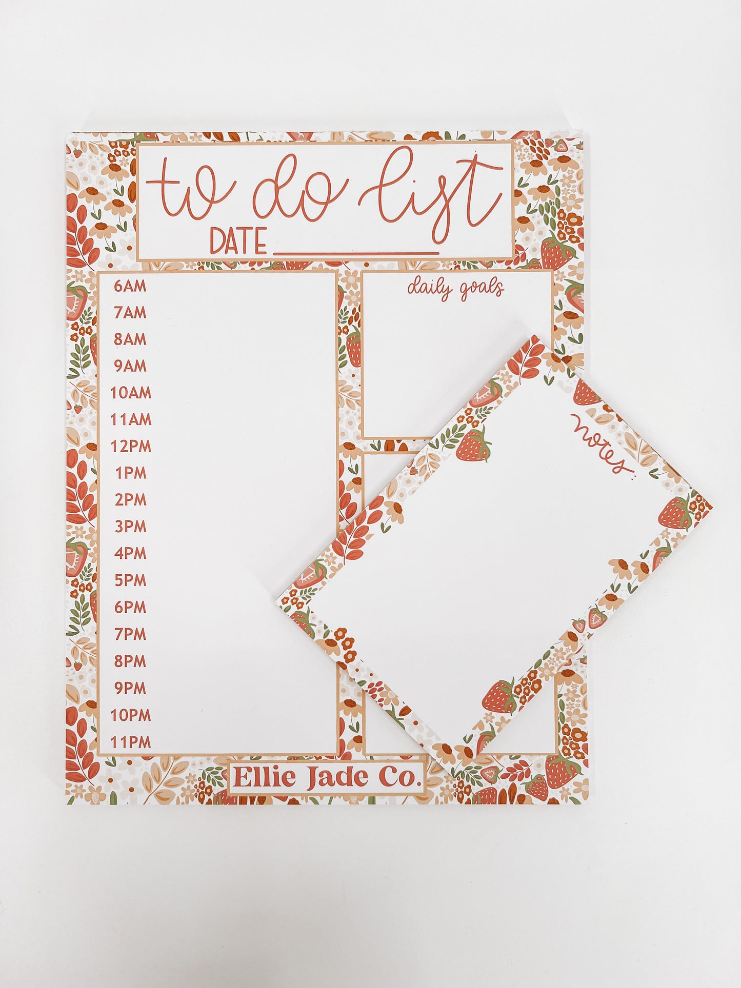 Strawberry Fields Hourly Planner Notepad