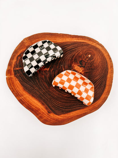 Checkered Rounded Claw Clip