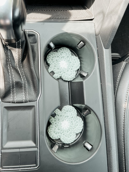 Sage Daisy Car Coasters
