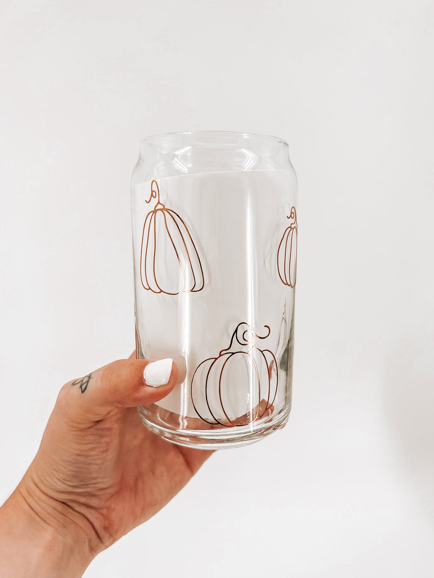 Minimalist Pumpkin Glass Can