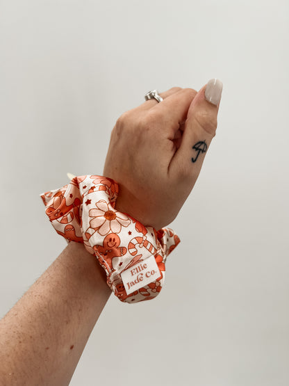 Boho Gingerbread Man Satin Scrunchie