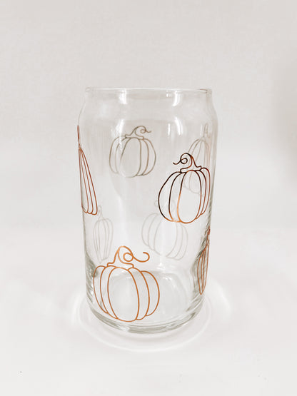 Minimalist Pumpkin Glass Can